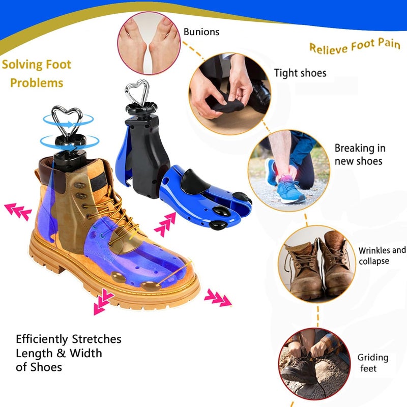 OPATER Shoe Stretcher Men Women Boot Stretcher Adjustable Width and Length Widener Expander Men Wide Feet Shoe Stretcher - Image 2